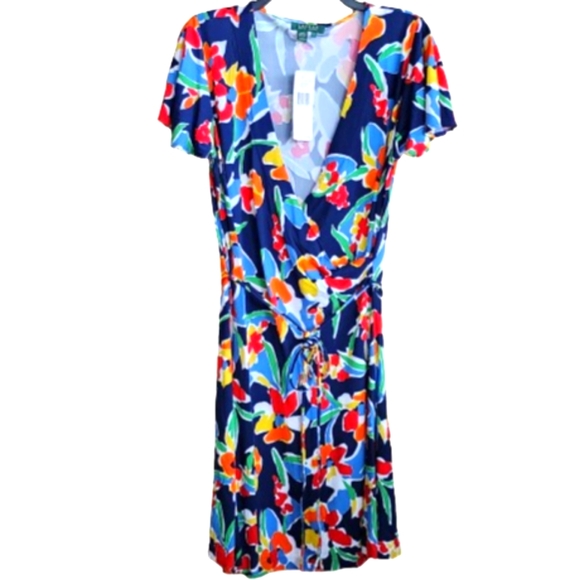 Lauren Ralph Lauren The Cliffs Semi Wrap Dress Size L - Picture 1 of 16